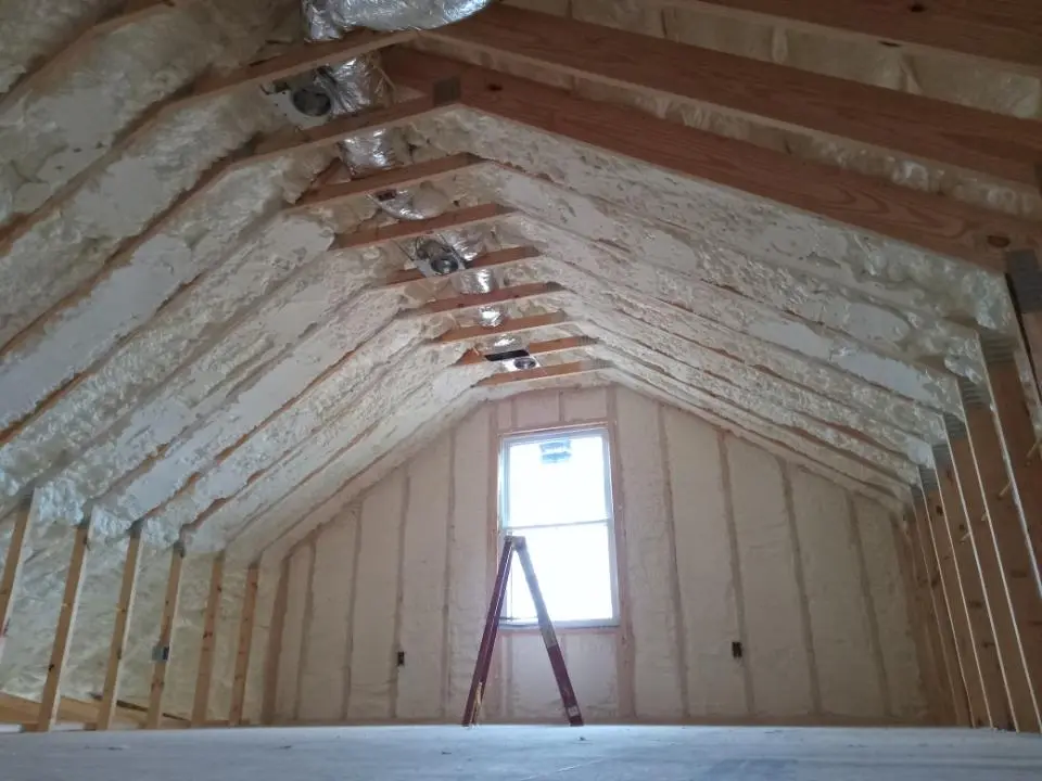 Spray foam roofing application for Crawl Space Insulation project in Lucerne Valley